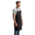 thumbnail image 2 of Artisan Collection by Reprime RP121 Barley Recycled Bib Apron with Pocket-Black/ Charcoal, 2 of 3