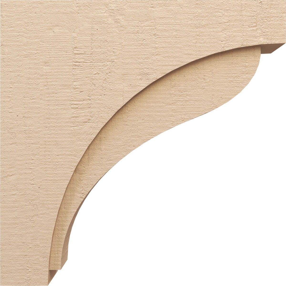 9"W x 36"D x 36"H Thin Helena Rough Cedar Woodgrain TimberThane Corbel, Primed Tan