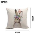 thumbnail image 2 of Primavera Verano Conejo Decoración Fundas de Almohada Conejo de Pascua Conejito Algodón Lino Funda de Almohada Sofá Cama Funda de Cojín Estilo 1, 2 of 5