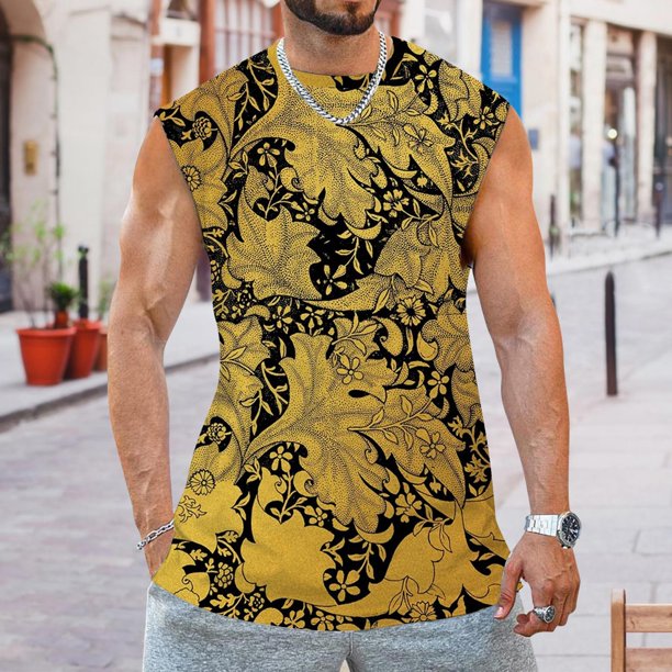 Sngxgn Western Vest For Men Mens Casual Hipster Hop Sleeveless Hoodie  Longline Tank-Top T Shirt Side Zipper Yellow 2XL - Walmart.com