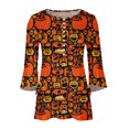 thumbnail image 4 of zanvin Womens tops Liquidation Halloween Imprimé Manches 3/4 Col Rond T-Shirts Basique, Orange, m, 4 of 5