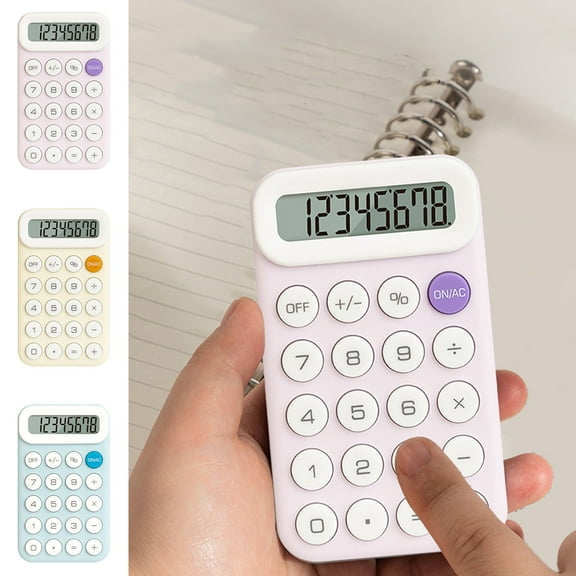 Djunllk Calculator - 8 Digit LCD Display Cute Silicone Soft Keypad Calculator Mini Scientific Calculator, Portable Exquisite Standard Function for On-the-Go Office Home School