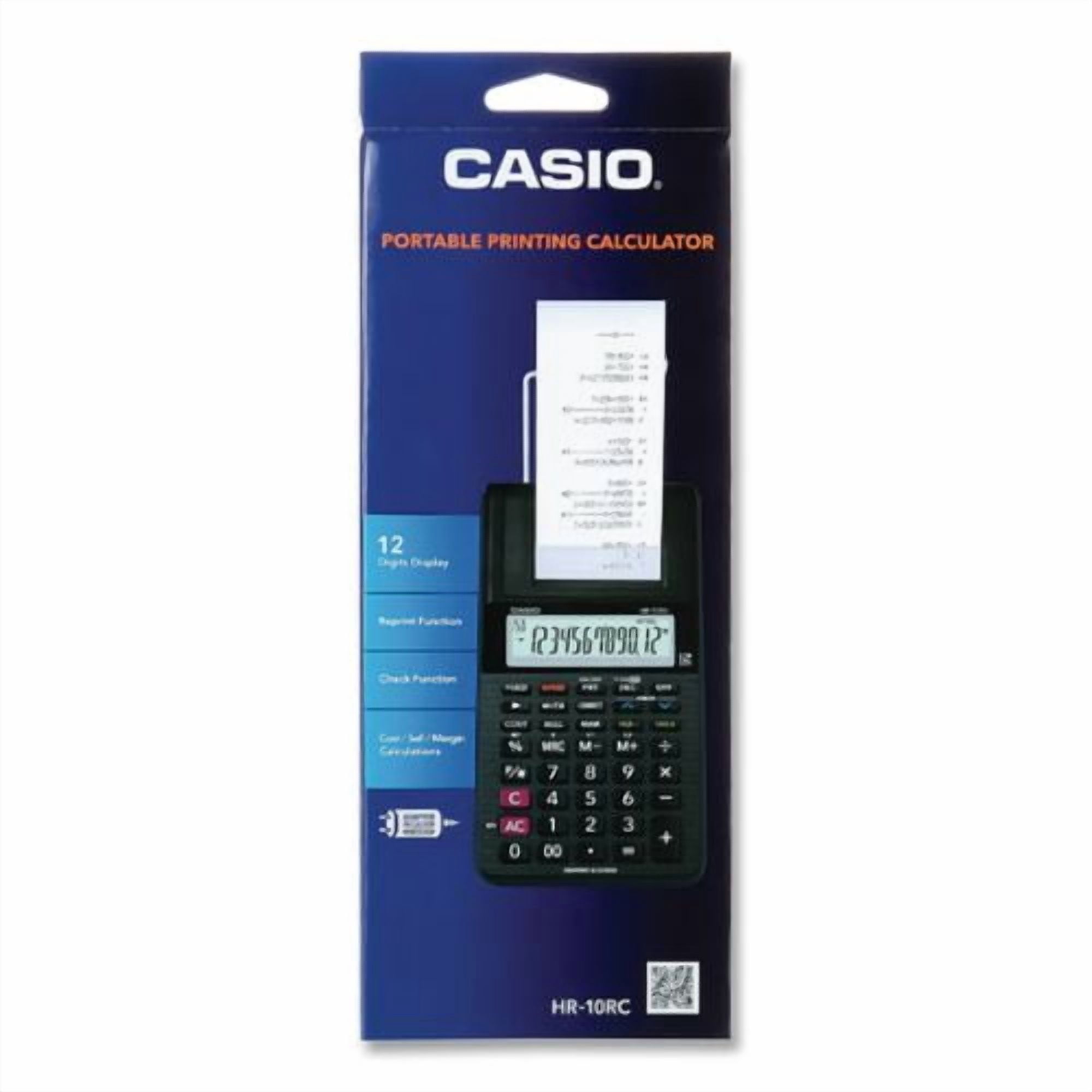 Hr-10rc Handheld Portable Printing Calculator, Black Print, 1.6 Lines/sec | Bundle of 2