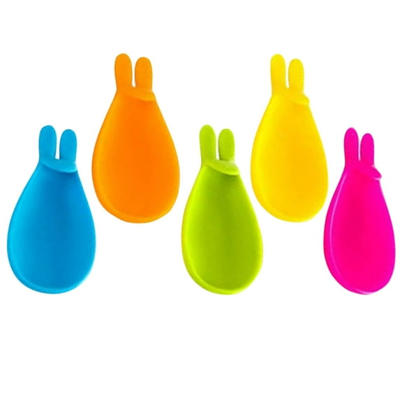 HONMEET Tea Hangers Silicone Rabbit Shape Tea Bag Rest Holder Guests Parties 5Pcs