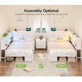 thumbnail image 6 of Corner Twin Bed Frame with Charging Station, Led Lights and 3 Drawers, Twin Size Platform Bed Frames with Upholstered Hidden Storage Headboard, Corner Daybeds for Teens, White, 6 of 7