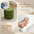 thumbnail image 5 of Flouki 20.1'' Storage Ottoman Round, Velvet Pouf Ottoman Foot Rest with Removable Lid, Modern Green Vanity Stool Seating for Girls Women, Foot Stool for Living Room, 5 of 7