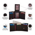 thumbnail image 5 of MAISON DE NOAH Mens Soft Nappa Leather Trifold Wallet with RFID Blocking and Multicard Pockets & ID Window- Dark Brown, 5 of 6