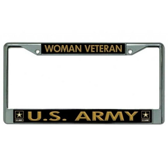 Woman Veteran U.S. Army Chrome License Plate Frame