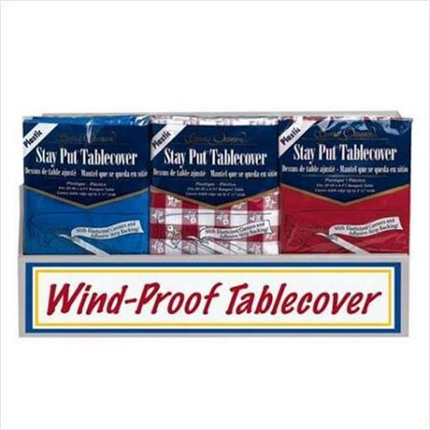 Hoffmaster Group 25518 30 Piece Summer Stay Put Table Cover Counter