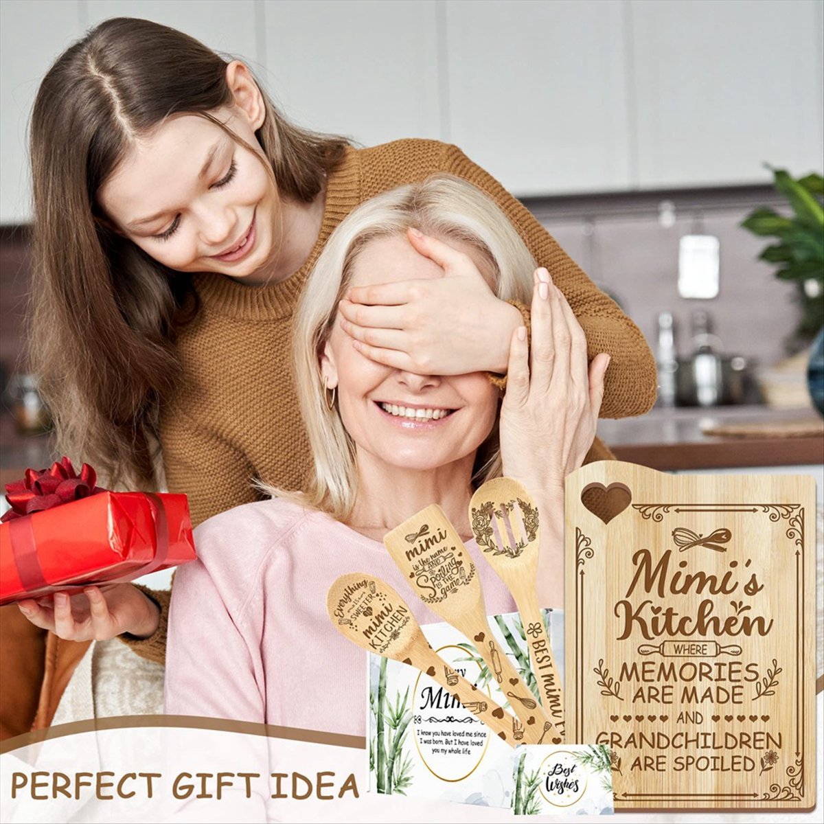 Bamboo Cutting Board Mother'S Day Gift for Cutting Board,Cooking Board(Mimi) bamboo Photo Color
