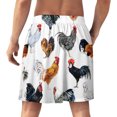 thumbnail image 2 of NICKSUN Shorts de Pyjama Amusants pour Hommes, Bas de Pyjama Doux avec Poches, Coqs, 3TG, 2 of 6