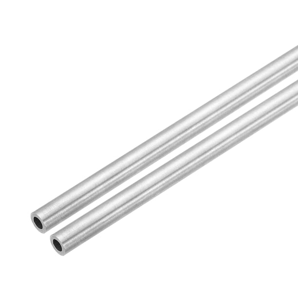 Uxcell 2Pcs Tubo de acero inoxidable 304, 7mm OD 5mm ID 305mm Longitud Tubo recto metálico sin costura de 1mm de grosor para proyectos de bricolaje e industria (0.2"ODx0.28"IDx12"L)