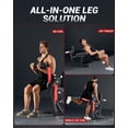 thumbnail image 3 of JoanKaren 4-in-1 Leg Extension and Curl Machine,700lbs Adjustable Leg Curl with Plate Loaded,Leg Extender Press Workout Equipment for Home Gym,Black&Red, 3 of 8