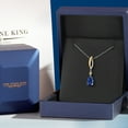 thumbnail image 5 of 925 Silver and 10K Yellow Gold Blue Created Sapphire and White Lab Grown Diamond Pendant Necklace for Women | 2.56 Cttw | Gemstone September Birthstone | Pear Shape 9X6MM | With 18 inch Chain, 5 of 6
