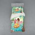 thumbnail image 2 of Ambesonne Cartoon Bedding Set 4 Pcs, Tropical Love, Queen, Multicolor, 2 of 3