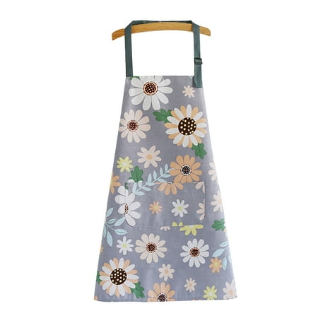 

Floral Kitchen Apron with Pockets Adjustable Neck Strap Thicken Oil Proof Bib for Women Men Unisex BBQ Cooking Drawing Crafting Aprons