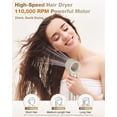 thumbnail image 3 of 6 in 1 Multi Hair Styler Dryer Brush, 110,000 RPM High-Speed, Negative Ionic, Fast Drying for Professional Blow Dry, Curling, Volumizing, Straightening and Styling, Gold, 3 of 4
