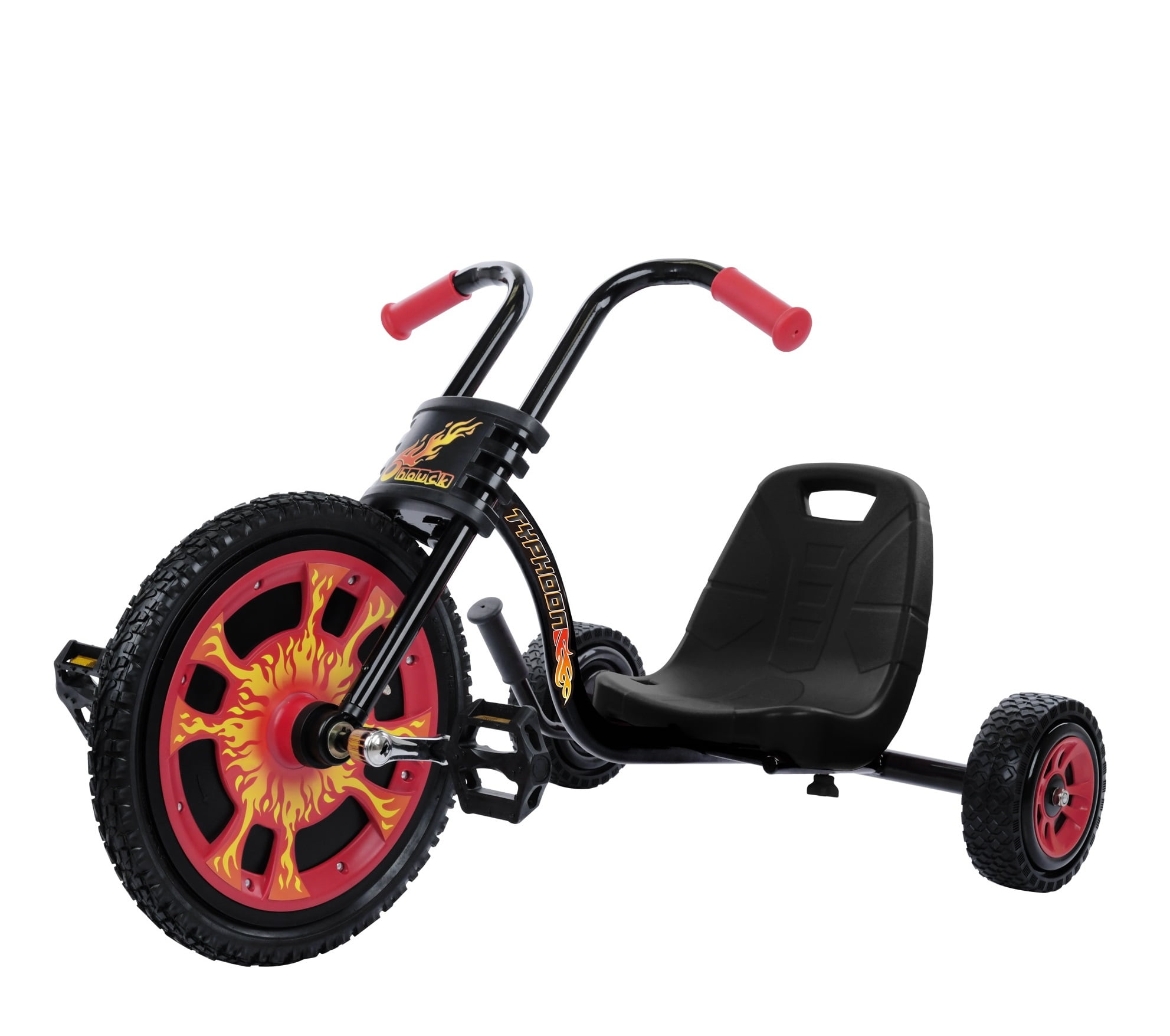Hauck Typhoon Trike Pedal Go Kart - Ape-hanger Handle Bars, Real Rubber  Tires with 15-inch Front Rim \u0026 Low Rider Adjustable Bucket Seat -  Walmart.com