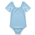 thumbnail image 4 of CHICTRY Justaucorps de Gymnastique à Manches Courtes pour Filles, Extensible, Ballet, Danse, Bleu 3, 4 of 7
