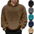 thumbnail image 5 of kpoplk Men's Fleece Pullover Hoodie Loose Fit Soft Hooded Sweatshirt with Pockets(Brown,XL), 5 of 6
