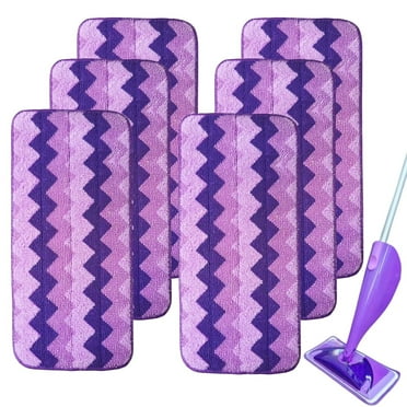 6 Pack Reusable Mop Pads Compatible with SwifferWetJet, Wet Pads Refills Microfiber Mop Replacement Pads for Floor Cleaning Wet Dry Use for All Floor Types