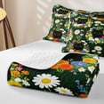 thumbnail image 4 of jejeloiu Colorful Wildflower Garden Twin Quilt Set Kids,Watercolor Floral Black Cat Twin Coverlet Set For Girls,2pcs, 4 of 7