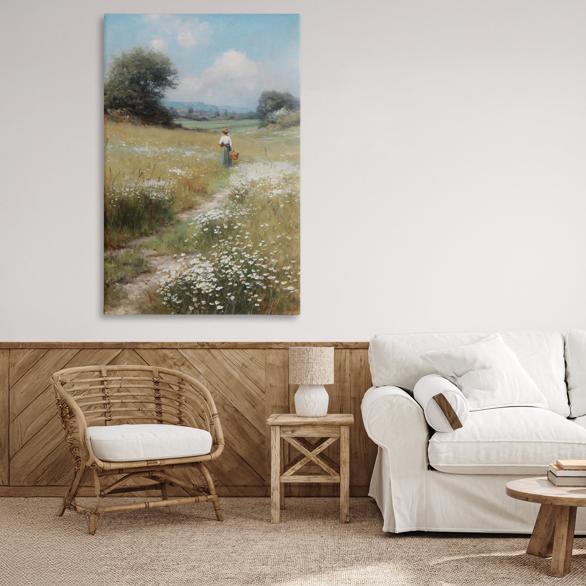 Stupell Industries Flower Gazing in Summer Meadow Canvas Wall Art, design by Petal Prints Design