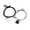 Black & Gray, variant on 2Pcs Elastic Rope Love Heart Magnet Suction Bracelet Halloween Ghost Pendant Couple Bracelet Men Women Jewelry Gift (Black)