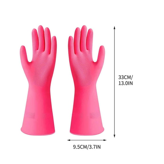 LanSuare Heavy-Duty Cleaning Gloves, Thickened Rubber Dishwashing Pair, Household Chores, Chemical-Resistant, Long Cuff Protection