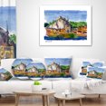 thumbnail image 4 of Designart Belgium Vector Illustration - Cityscape Painting Throw Pillow - 12x20, 4 of 5