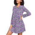 thumbnail image 3 of joogoo Bows on Grey Women's Long Sleeve Nightgown Sleepwear S, 3 of 8