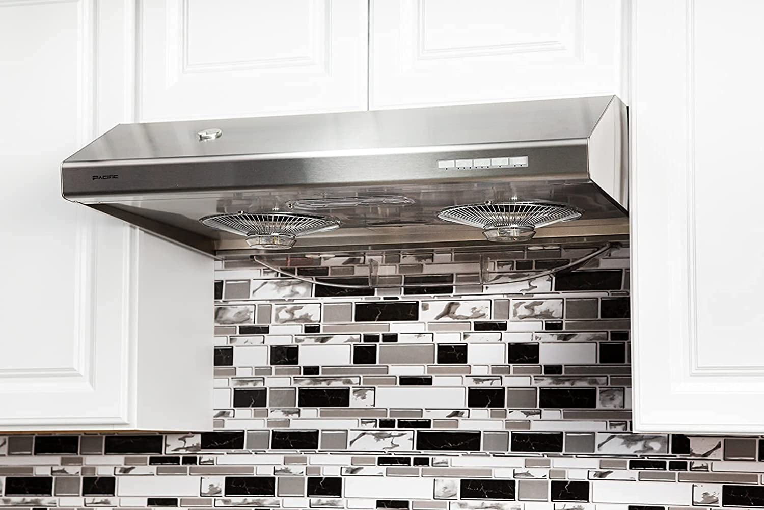 Pacific Kitchen Vent Hood AC3000BS – 30 Inch Under Cabinet Range Hood – Filterless Modern Stainless Steel Hood Vent with 900 CFM Suction, Dual Fans, LED Touch Controls and Auto-Clean Function