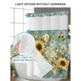 thumbnail image 4 of No Hook Cloth Fabric Shower Curtain with Snap in Liner, Spring Yellow Sunflower Waterproof Shower Curtains Set with See Through Top Window, Roes Butterfly Teal Pastoral Bath Curtains Shower 36"x72", 4 of 6