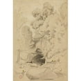 thumbnail image 2 of Jean-Achille Benouville 14x18 Gold Ornate Wood Frame and Double Matted Museum Art Print Titled - Landscape with Cave (19th Century), 2 of 4