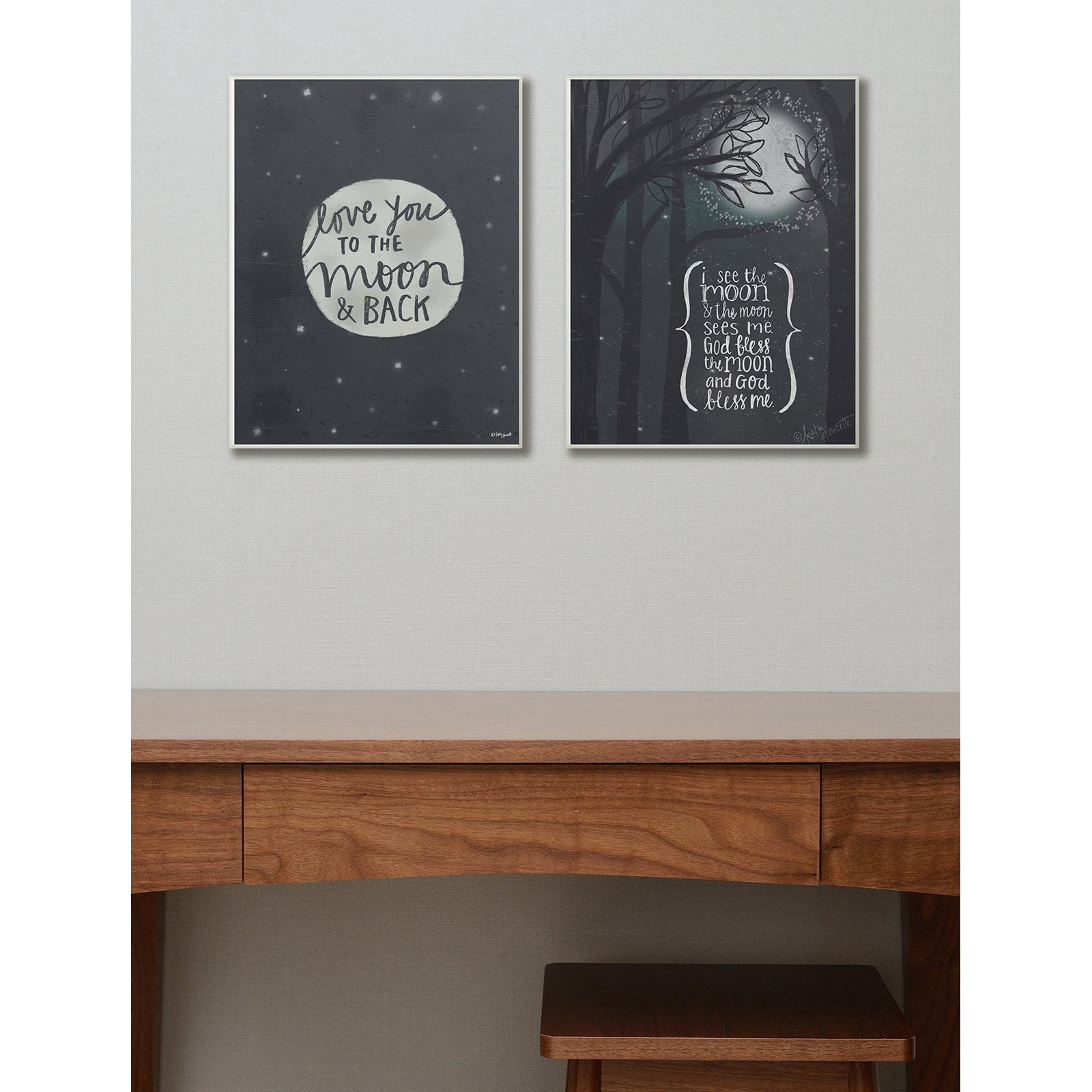 The Stupell Home Decor Collection Love You Moon Typography Wall Art