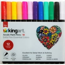 KINGART Studio Acrylic Paint Pens, Extra Fine Tip Size, Set of 12 Unique Colors
