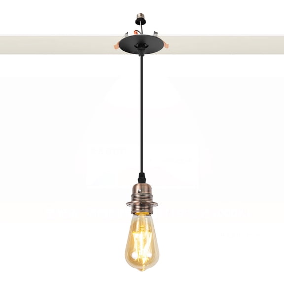 Kiven Can Lights Retrofit Recessed Lighting with E26 Power Outlet Adapter, Replacement Conversion Kit for 2-3.5in Holes, Farmhouse Pendant Lighting for Hallway Kitchen,1 Light,Copper Red