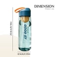 thumbnail image 3 of Torqee Clear Plastic Water Bottle,550ml Transparent Sports Bottle with Blue Flip Top Carry Lid,Reusable Leakproof Drink Bottle for Gym Travel Office Outdoor,6.4x20.5cm, 3 of 5