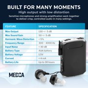 Sound Amplifier - Pocket Sound Voice Enhancer Device with Duo Mic/Ear Plus Extra Headphone and Microphone Set, Personal Hearing Amplifier Device by MEDca