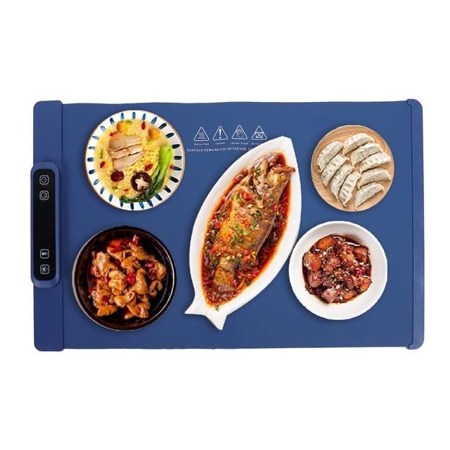 Plateau Chauffant Électrique, Surfaces Enroulables, Tapis Chauffant 3 Réglages de Température, Silicone Portable pour Fête, Buffet
