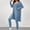 Blue, variant on Goodtrade8 Sleepwear Women Pajama Set 2 Piece Long Sleeve Crew Neck Casual Soft Solid Color Women Pj Sets