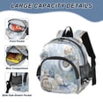 thumbnail image 4 of RMDQTR Adorable Ear-Print Backpack with Reflective Strip and Anti-Lost Leash Adjustable Shoulder Straps Mini Travel Backpack Gilded Coastal Fossil Watercolor, 4 of 7