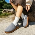 thumbnail image 5 of Pmoiste Women's Memory Foam House slippers Closed Back Comfy Warm Plush Winter Wedge Slipper, 5 of 7