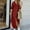 Wine, variant on Babysbule Dresses For Women Summer Ladies Solid Color Casual Long Sleeve Turndown Collar Dress Beach Casual Maxi Sundress