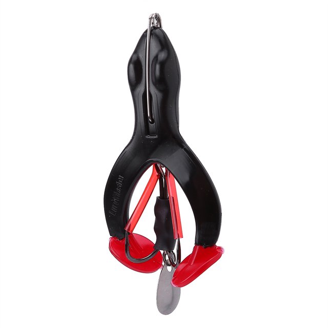 Cebo de pesca Rana Raya con anzuelo blackfish killer señuelo negro 8cm