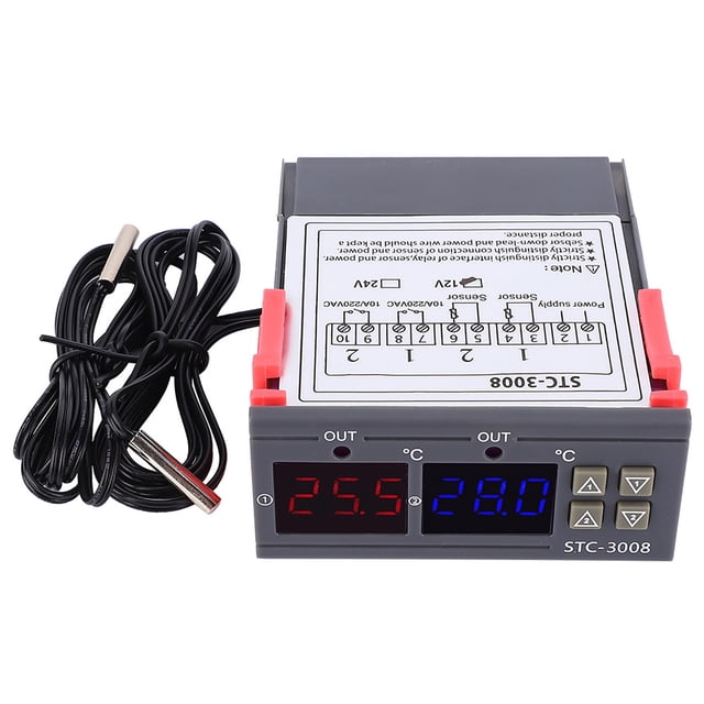TICFOX STC-3008 Termostato Inteligente Digital Interruptor Controlador De Temperatura Ajustable Con NTC Dual(12V)