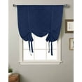 thumbnail image 2 of Navy Blue Rhombus Plaid Tie Up Curtains for Kitchen Bathroom Bedroom Windows 45 Inch Length, Classic Modern Geometric Abstract Art Balloon Drape Curtains Shade Rod Pocket Curtain Panel, 42"x45", 2 of 7