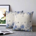 thumbnail image 2 of Pillow Covers 26x26 Set of 2, Blue Hydrangea Throw Pillow Covers Decorative Couch Cushion Cover, Farmhouse Floral Butterflies Rustic Beige Microfiber Soft Pillowcases for Bedroom Living Room Sofa, 2 of 9