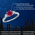 thumbnail image 2 of Gem Stone King 10K White Gold Red Created Ruby and Lab Grown Diamond 3-Stone Ring for Women | 1.22 Cttw | Round 6MM | Gemstone July Birthstone | Size 9, 2 of 6
