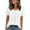 White, variant on Plus Size Spring Clothes for Women Fashion Casual Front Solid Color Round Neck Short Sleeve T-Shirts Top